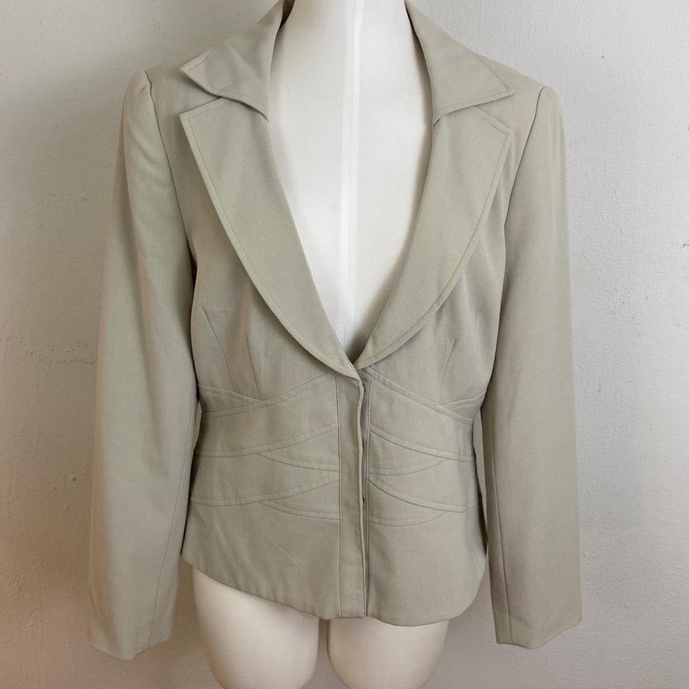 Vintage Tan Safari Sexy Form Blazer Jacket by Shape Benefits